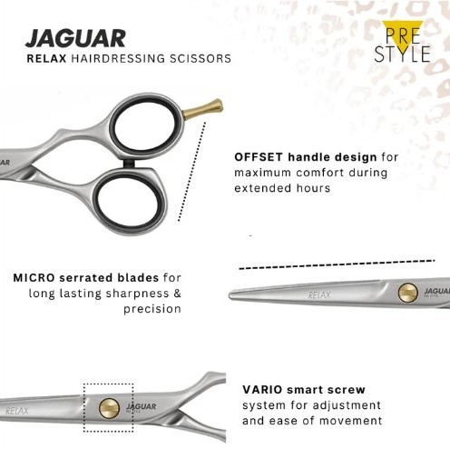 قیچی کوتاهی موی حرفهای جگوار زولینگن آلمان مدل PRE STYLE- RELAX P 5.5" (کد 82755) - Image 4