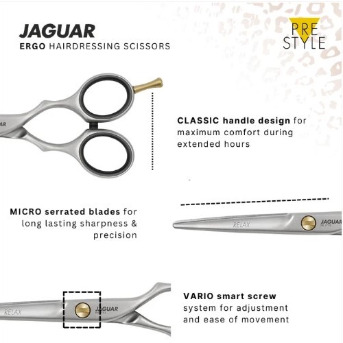 قیچی کوتاهی موی حرفهای جگوار زولینگن آلمان مدل PRE STYLE -ERGO 4.5" (کد 82245) - Image 3